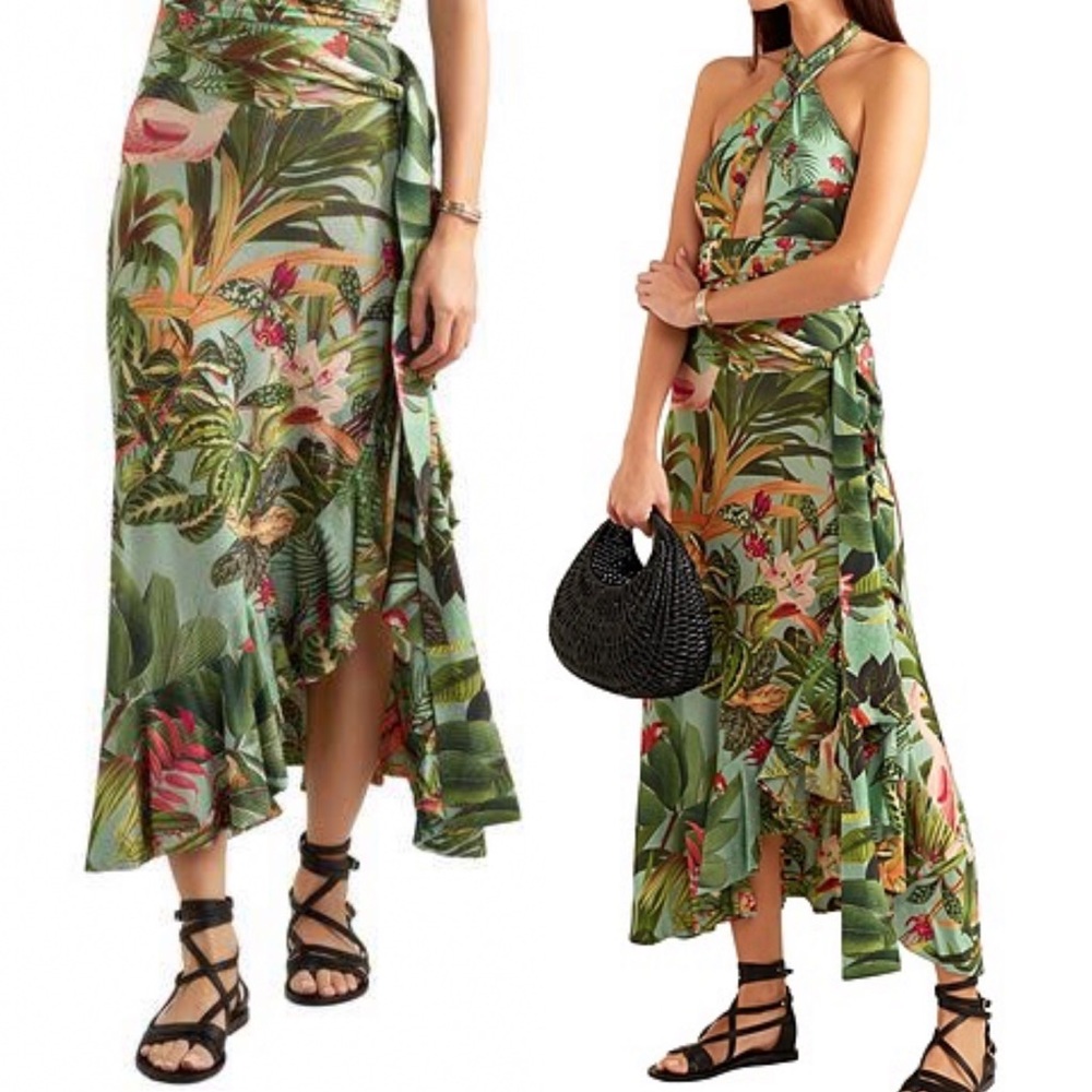 PatBO Tropical Midi Skirt in Size Small